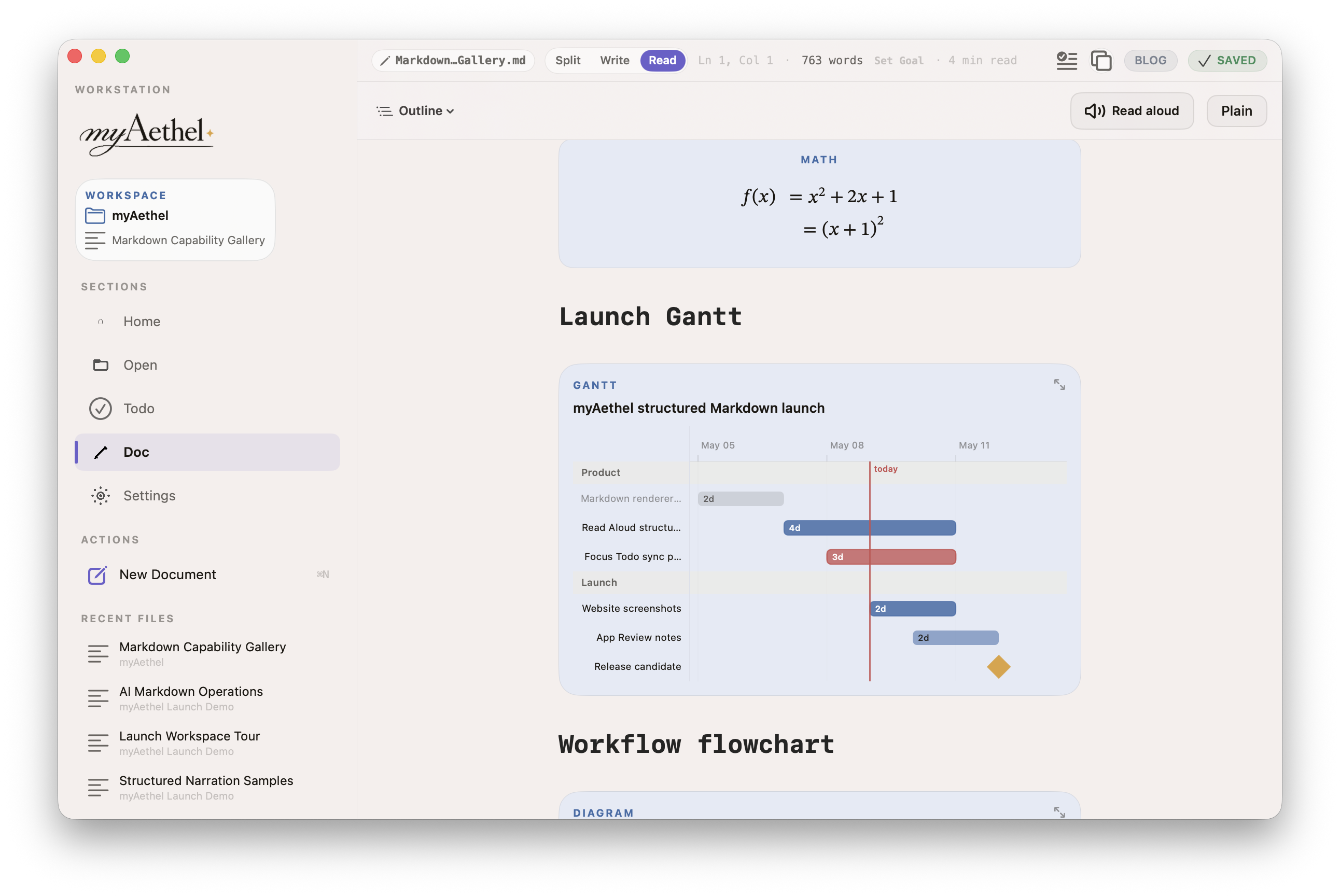 Mac Gantt + Math screenshot