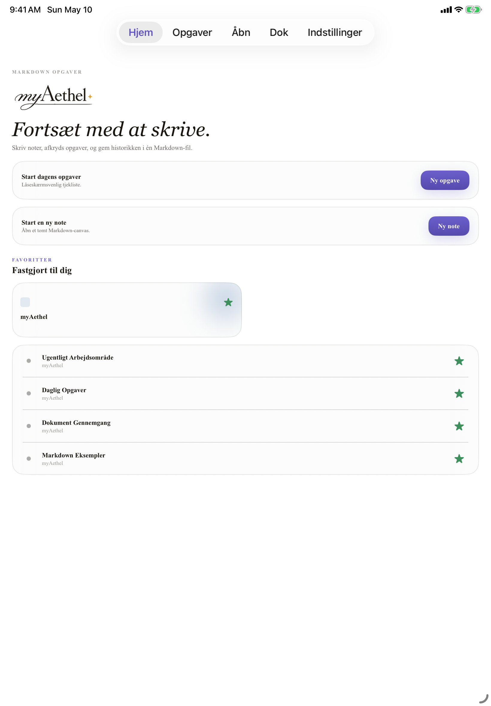 Dansk iPad home