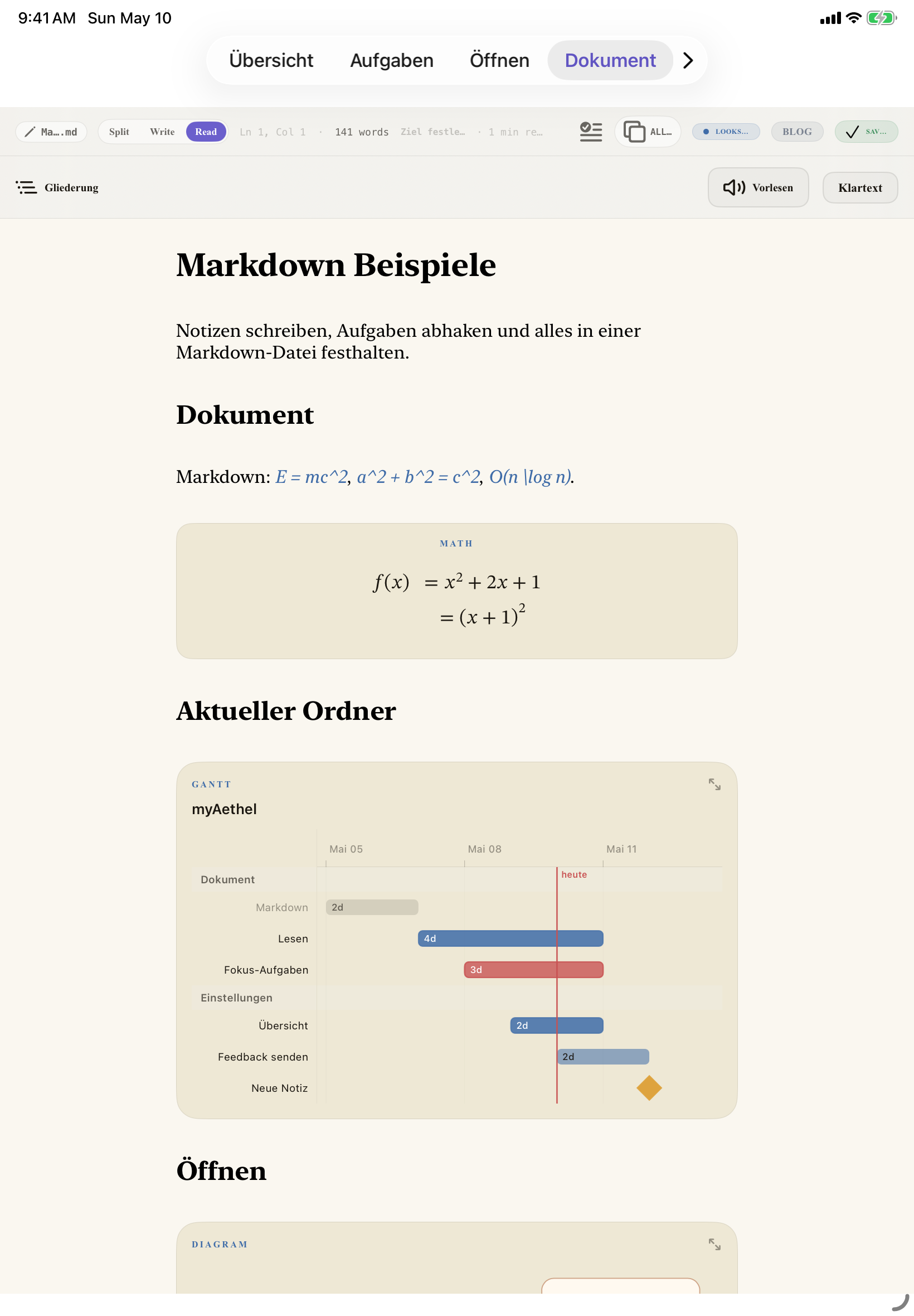 Deutsch iPad editor