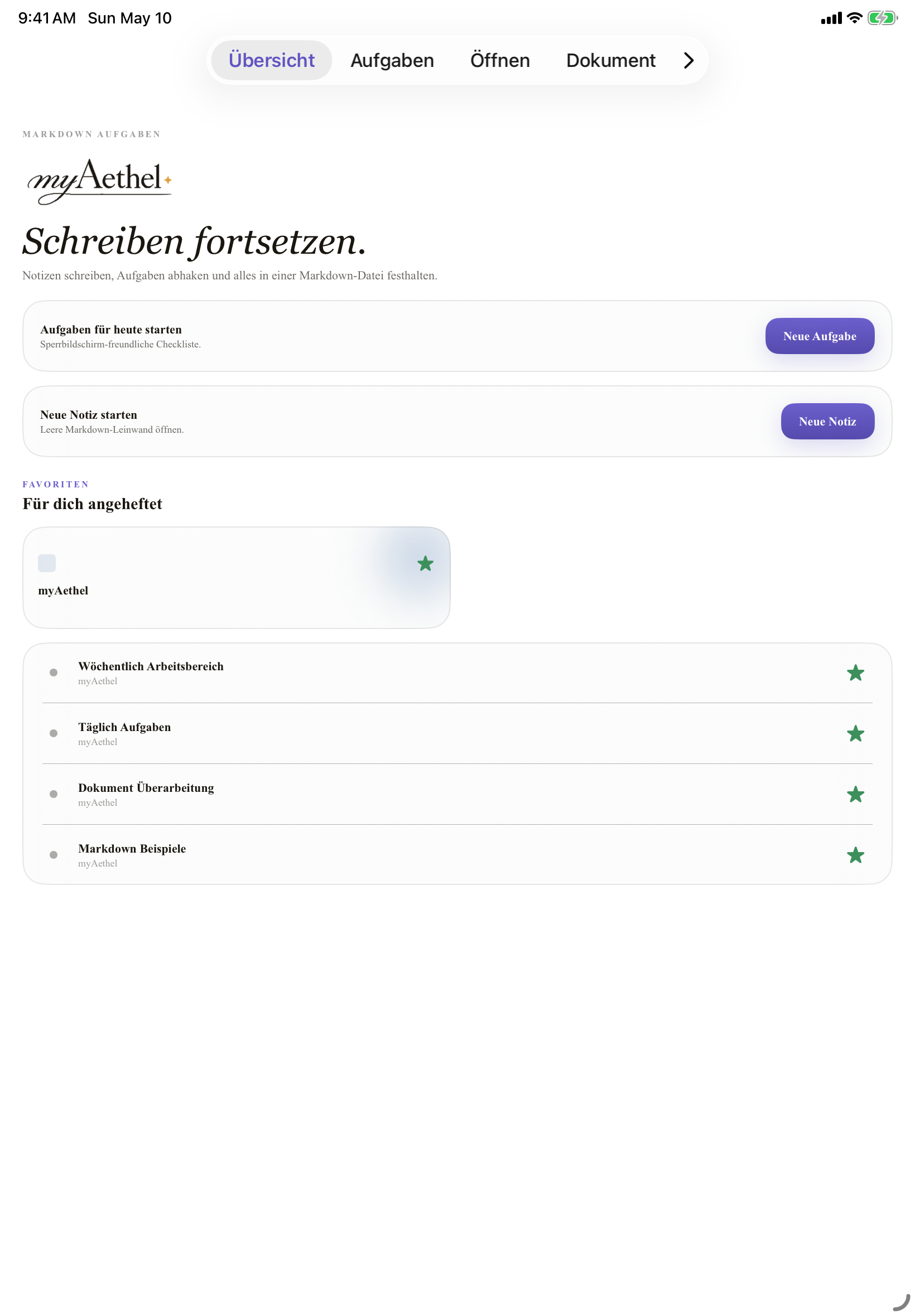 Deutsch iPad home