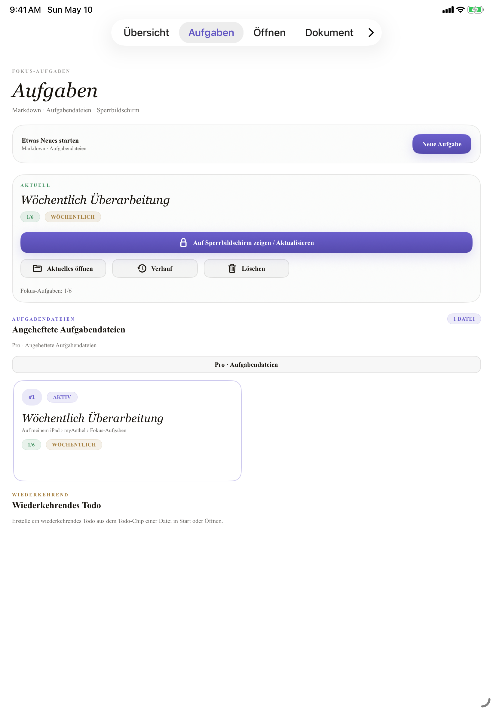 Deutsch iPad todo