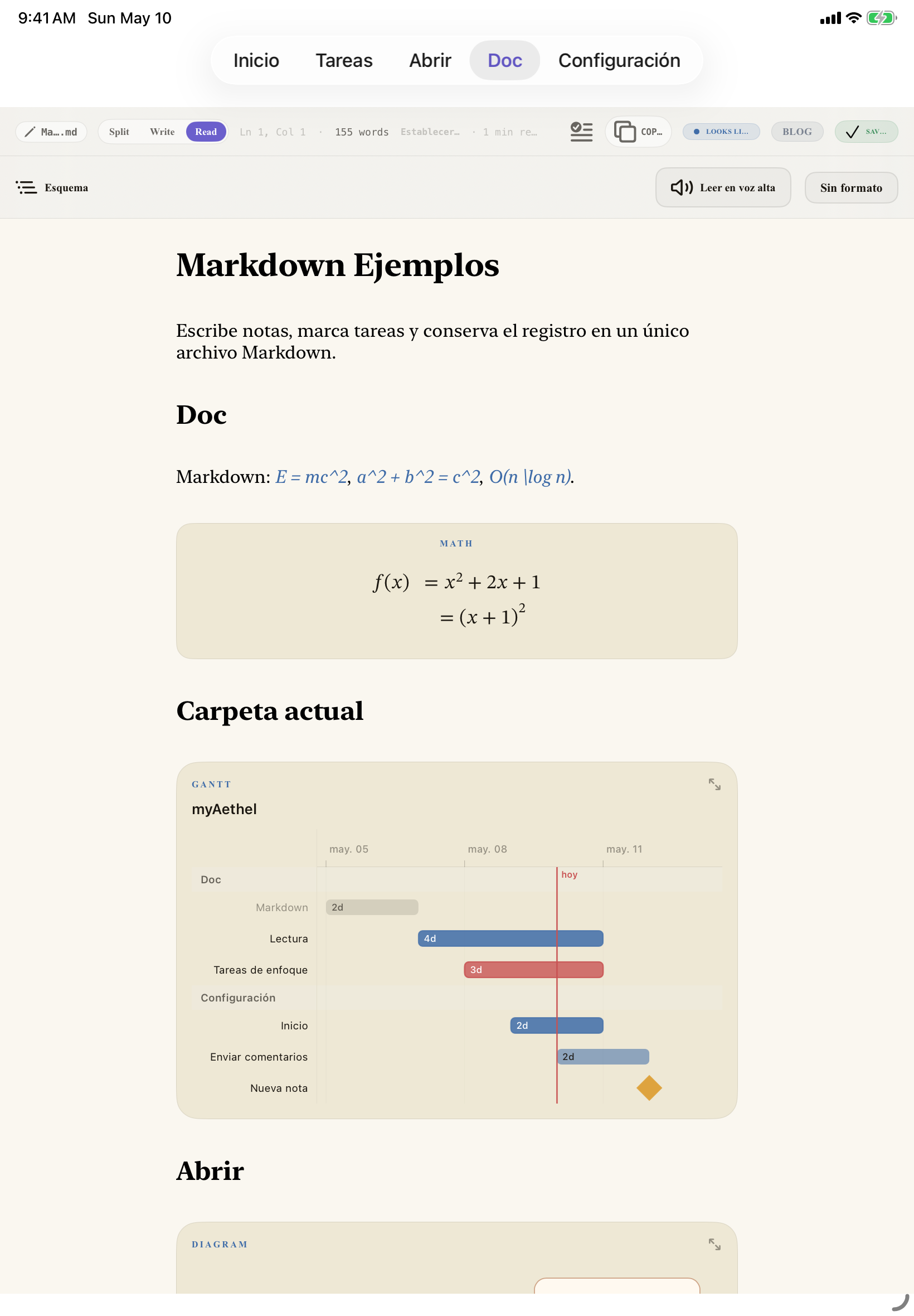 Español (Colombia) iPad editor