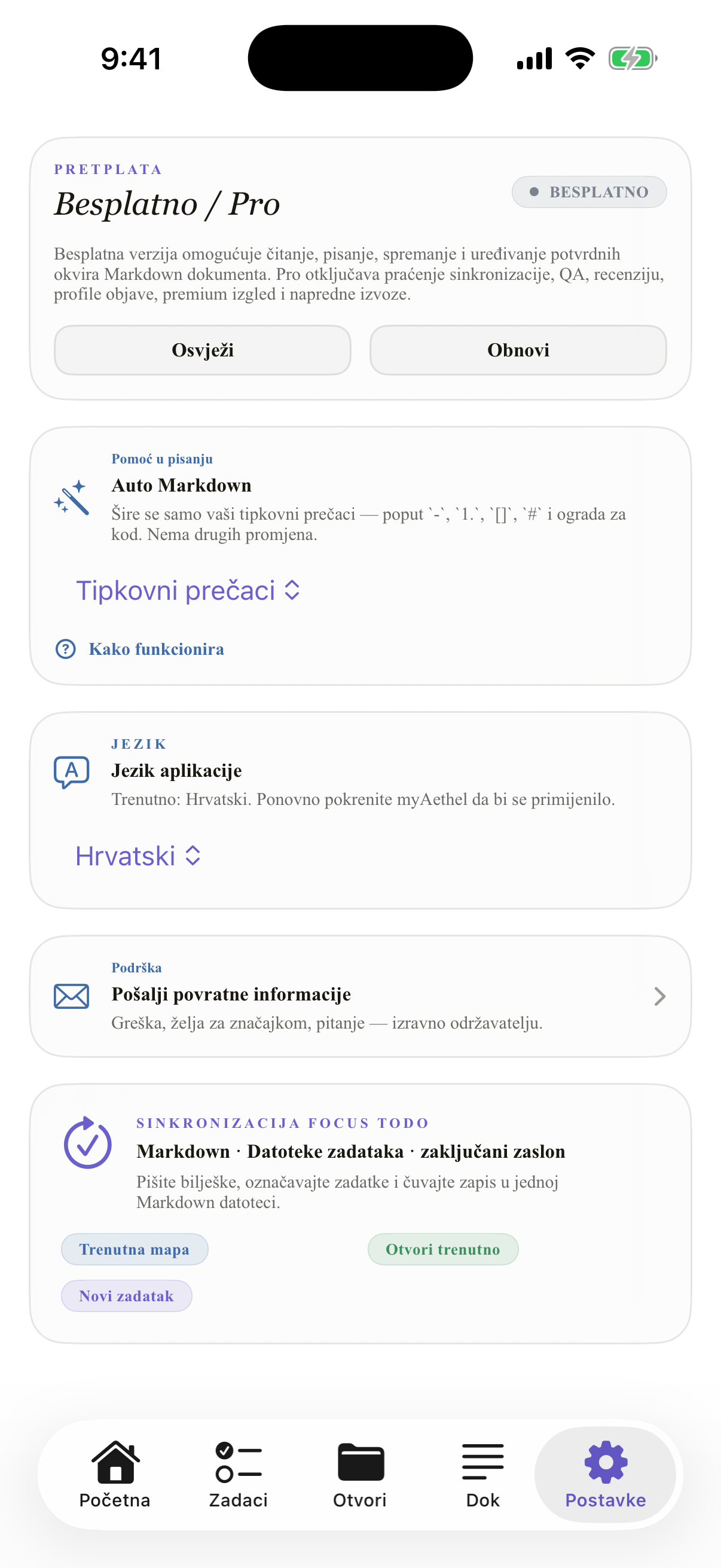 Hrvatski iPhone settings