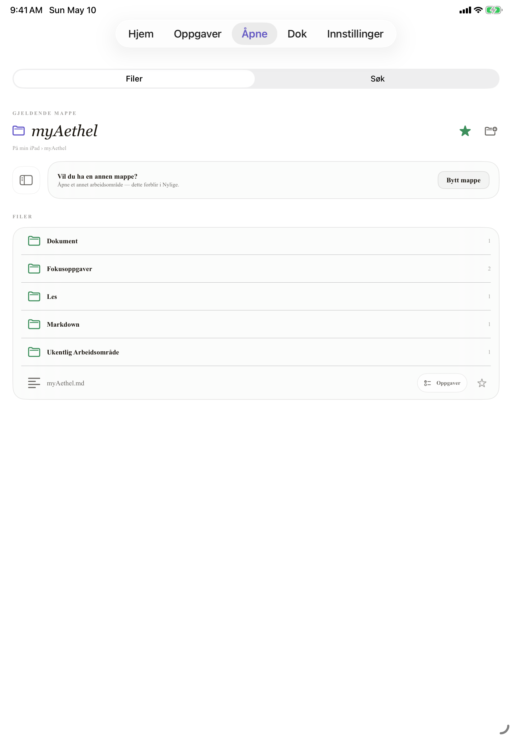 Norsk bokmål iPad open