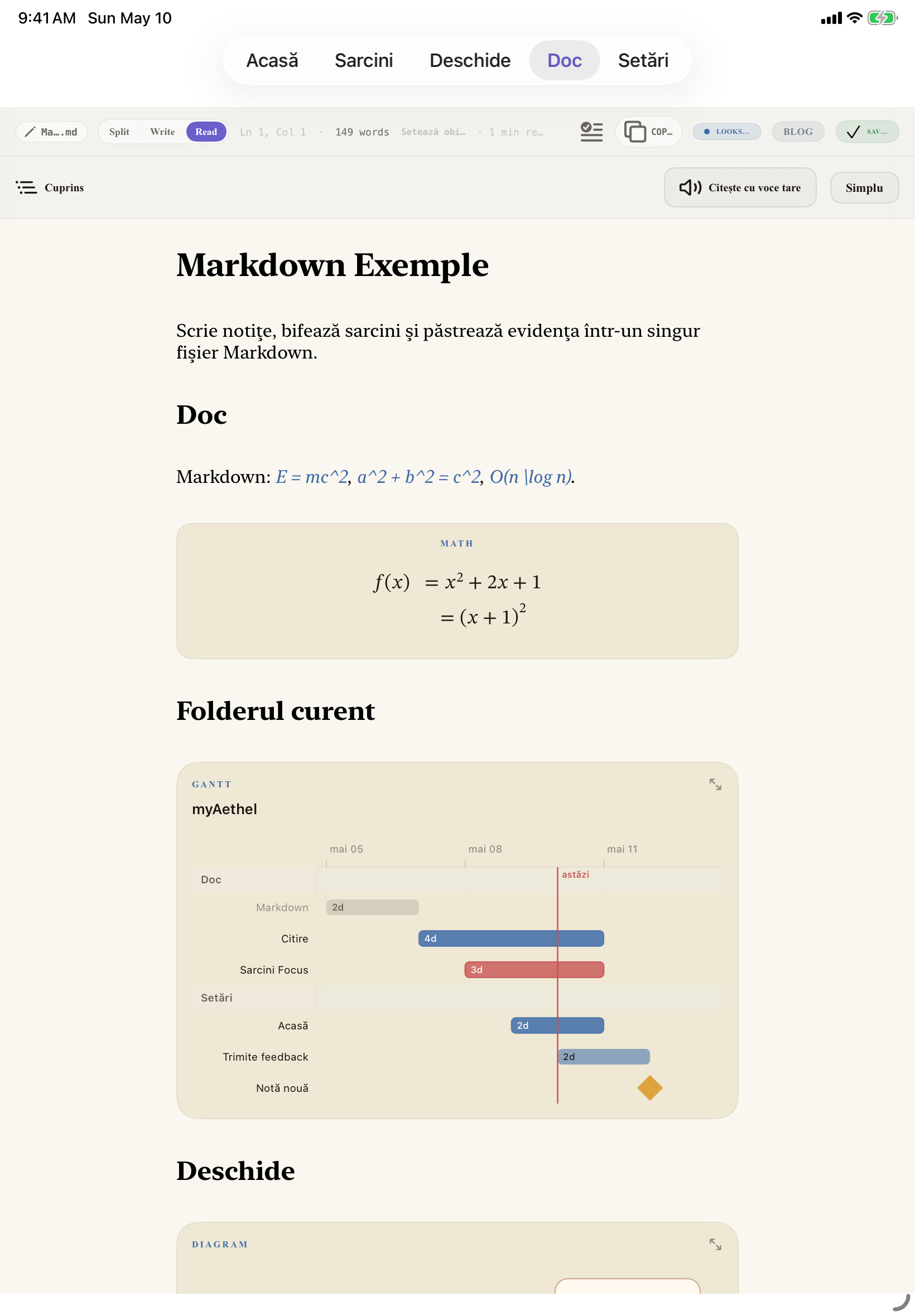 Română iPad editor