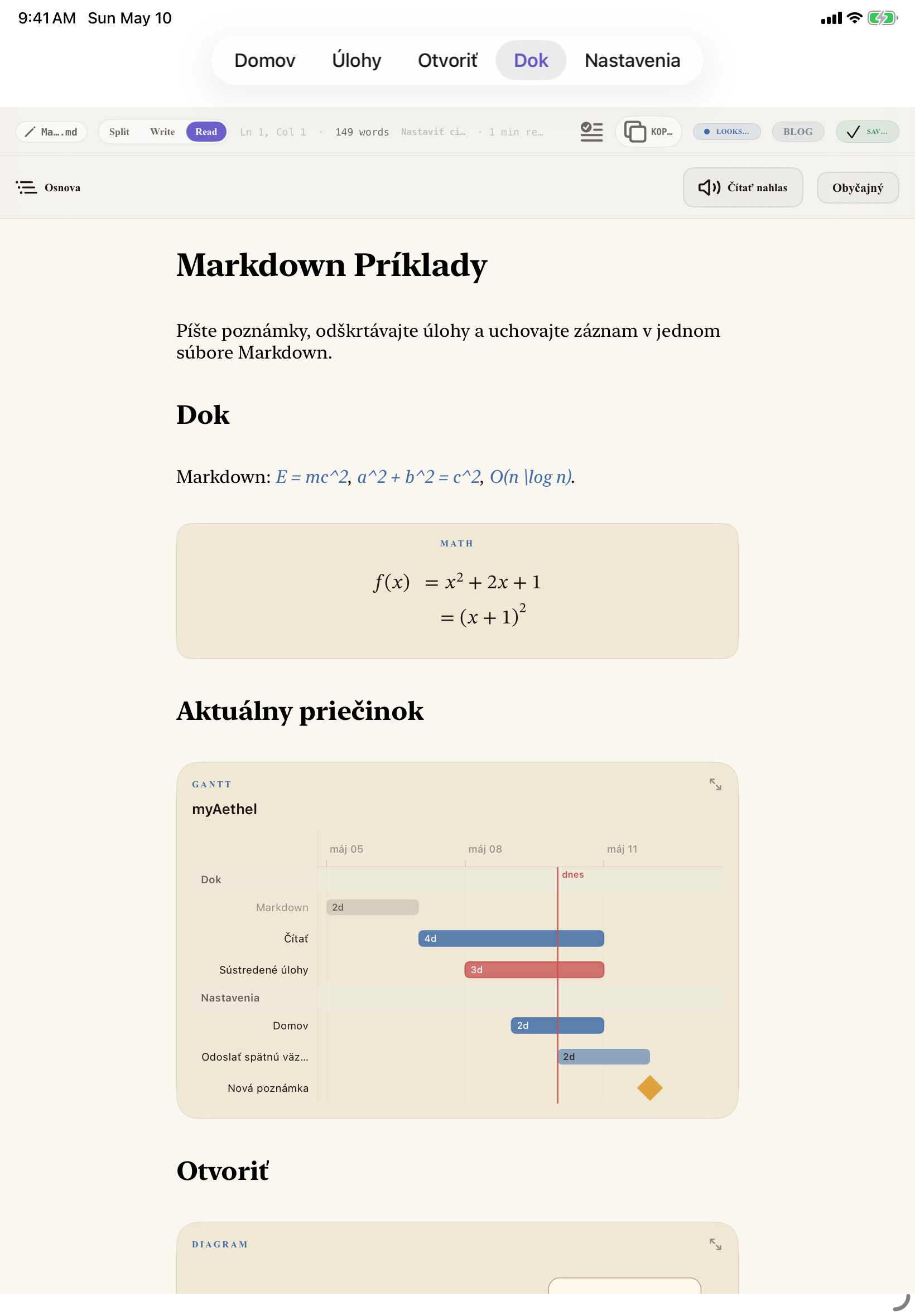 Slovenčina iPad editor