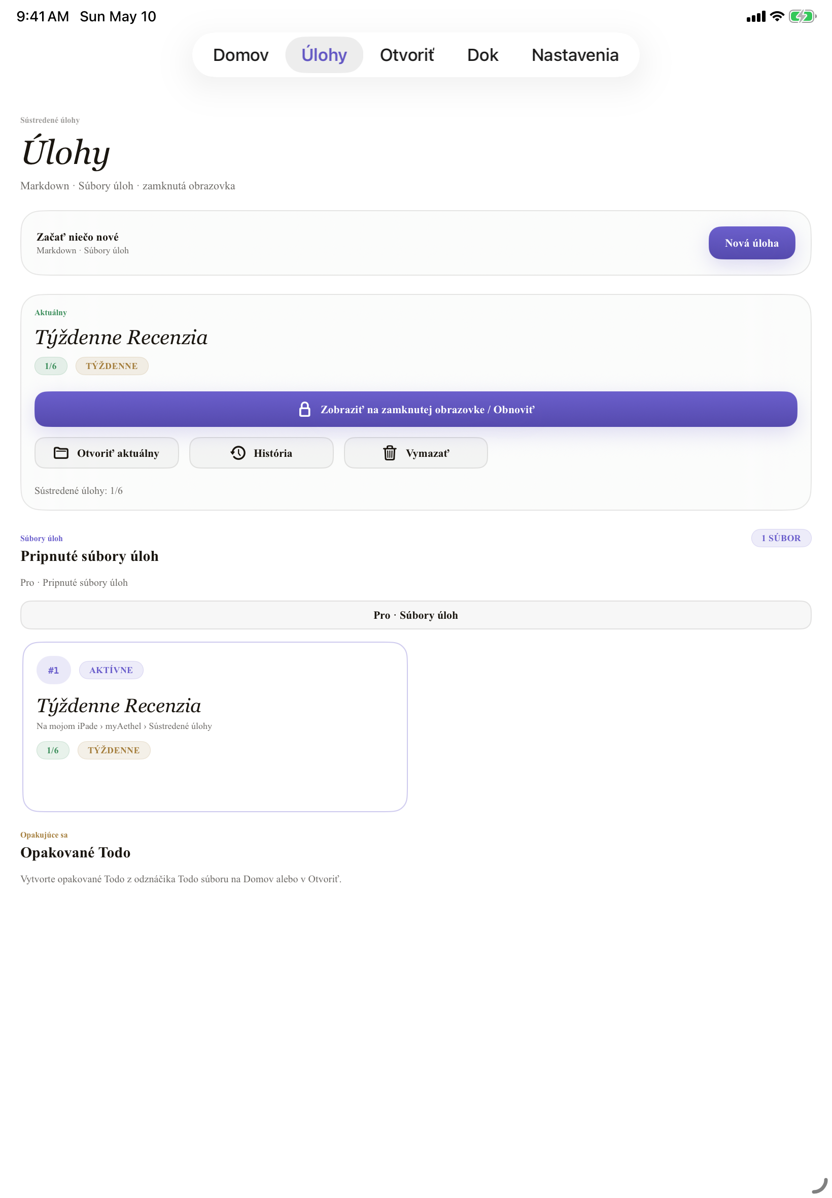 Slovenčina iPad todo