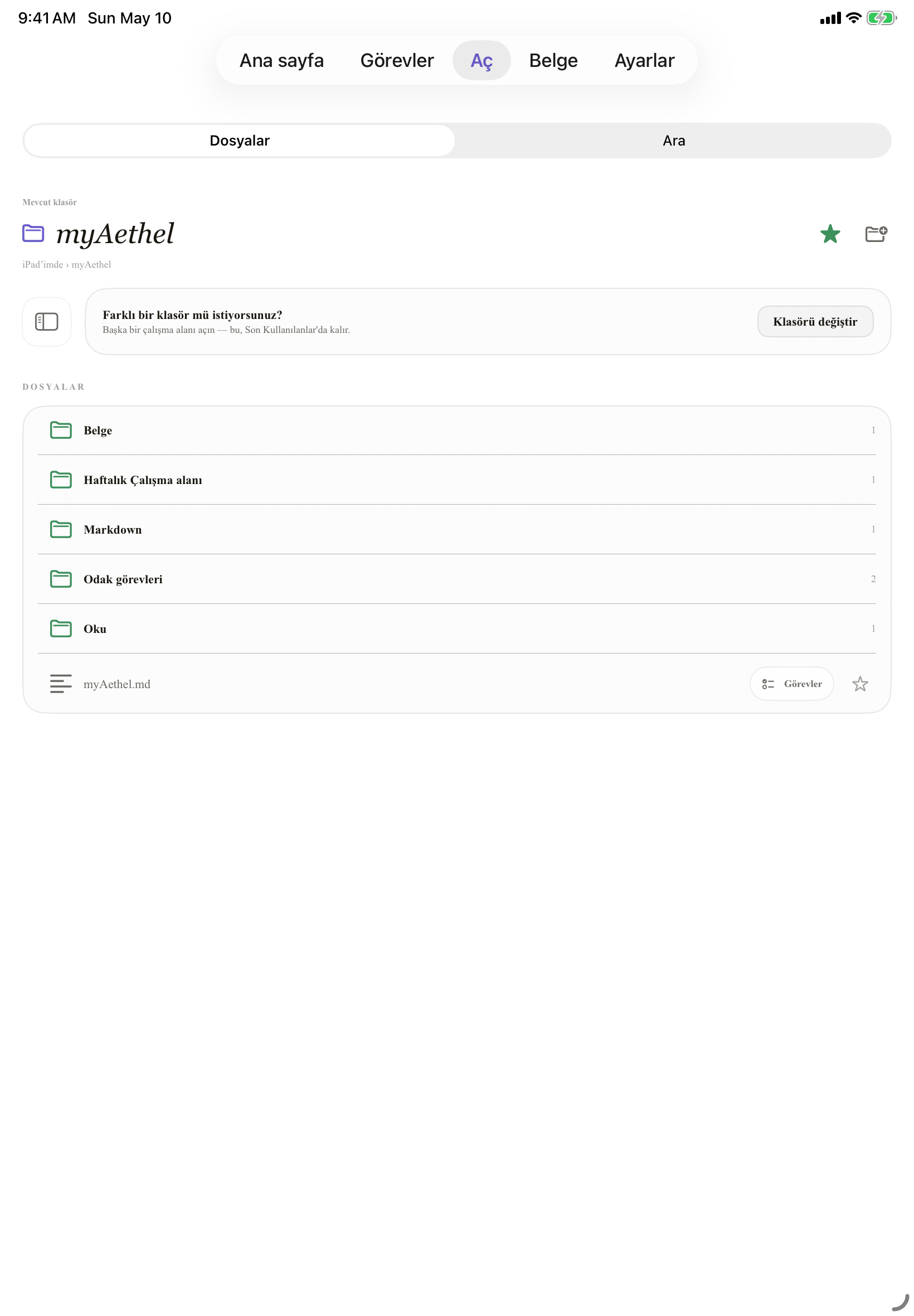 Türkçe iPad open